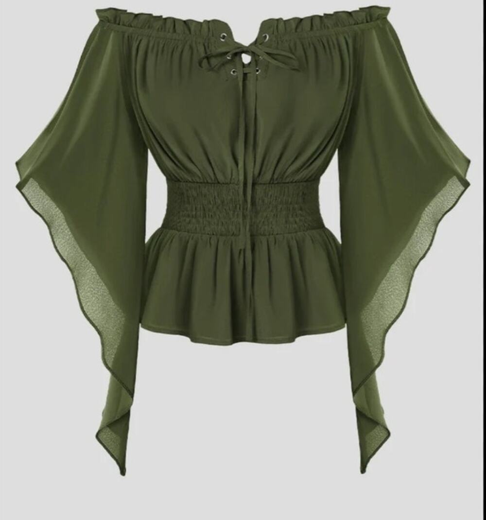 Scarlet Darkness Renaissance Fairycore Corset Peplum Top NWT Small